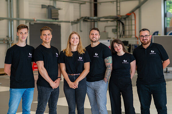 Das Team von GEMESYS (von links): Tobias Wienand, Moritz Schmidt, Sofia Schuto, Dr. Dennis Michaelis, Maria Casovnikov und Dr. Enver Solan.