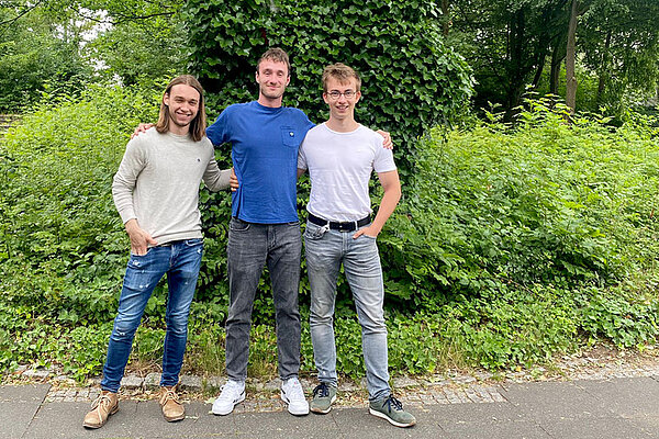 Samuel Sommerhoff, Dominic Döpper und Jan Paul Robel (von links) waren für BLINC in Boston.