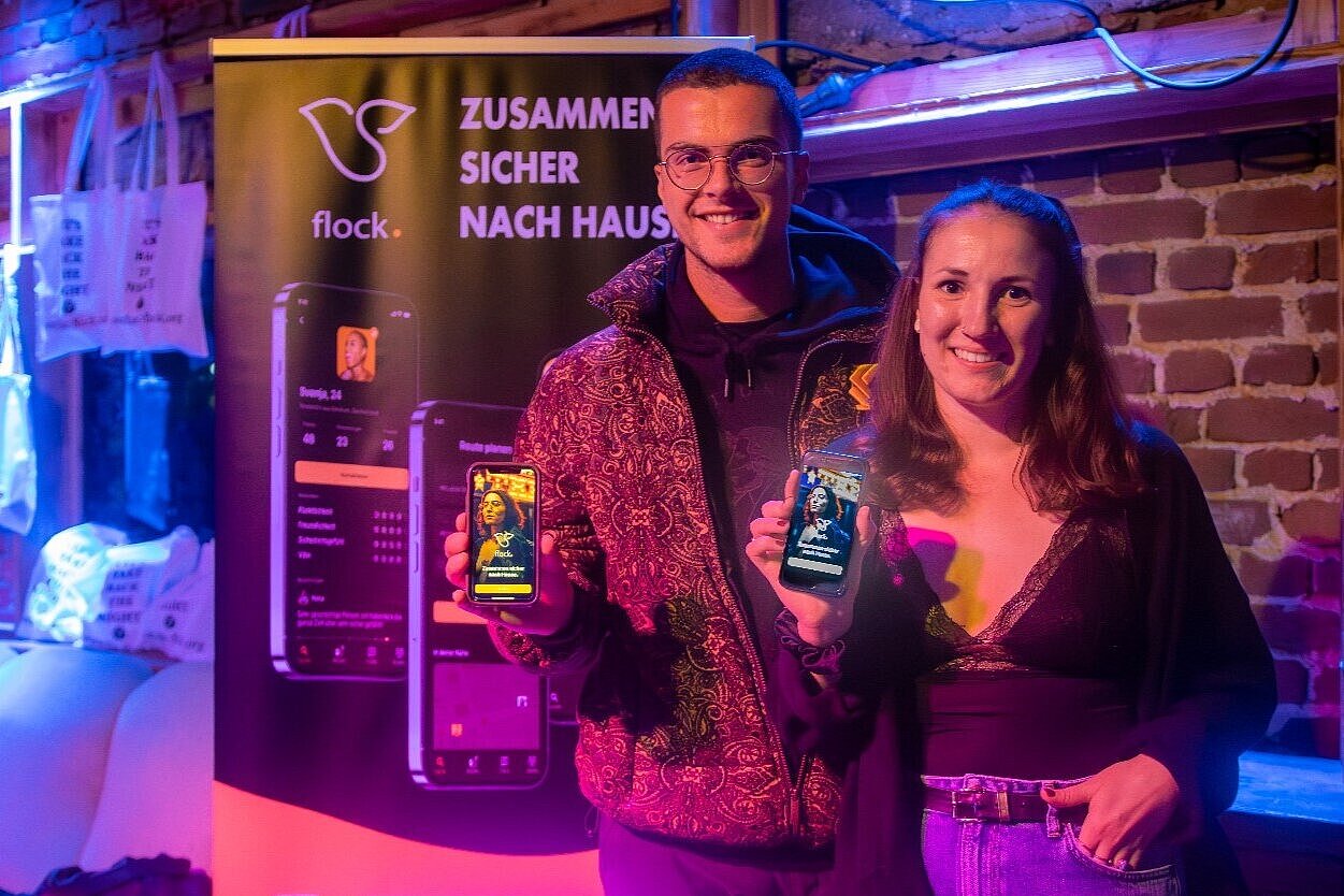 Gründungsteam Flock Julien Caselmann und Svenja Schilling von Flock.